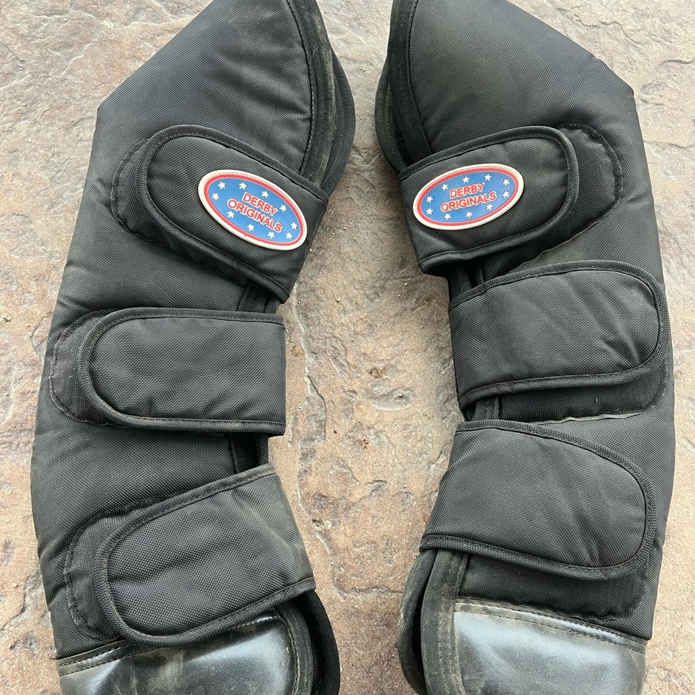 Black Derby Originals Horse Shipping Boots- Hinds